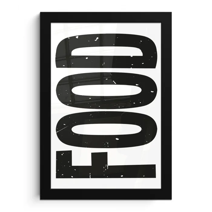 Food - Zwart - Wit - Decoratie fotolijst zwart zonder passe partout klein -3d
