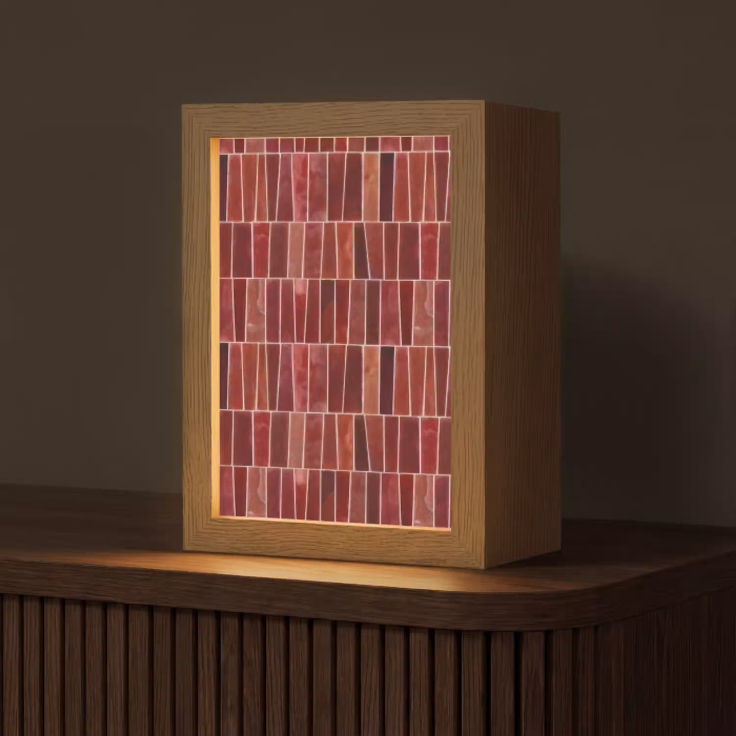 Tegels - Modern - Structuur - Dieprood Light Box met kabel (Tafellamp) klein 925 -z3d_website