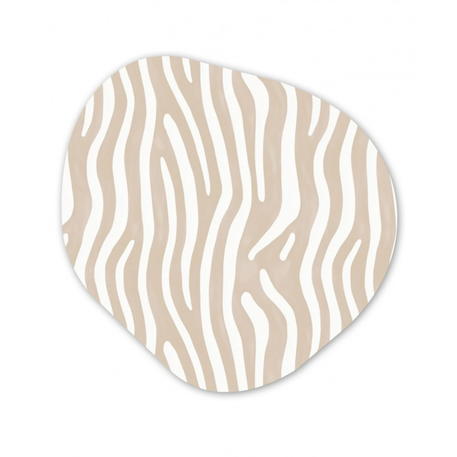 Abstract - Zebra - Beige Wandcirkel Organisch Forex 3mm klein 629 -3d