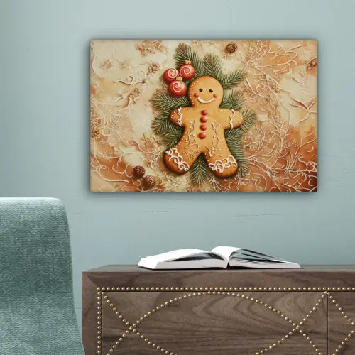 Kerstmis - Koekje - Poppetje - Speculaas canvas 2cm klein -sfeer4
