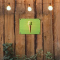 Hoorntje - Schepijs - Groen tuinposter los doek klein -sfeer1