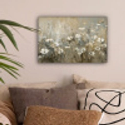 Bloemen - Wit - Natuur - Grijs - Modern canvas 2cm klein -sfeer1