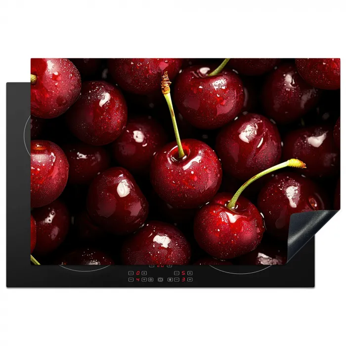 Rood - Fruit - Kersen Inductie beschermer vinyl 3mm klein -3d