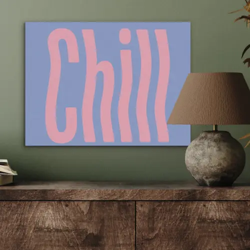Chill - Roze - Blauw - Golvend PET vilt klein -sfeer2