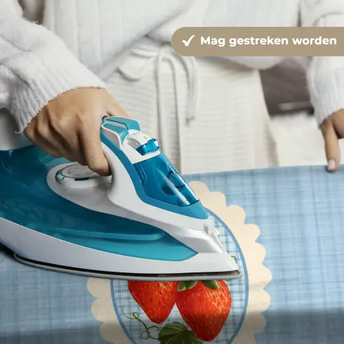 Aardbeien - Lijst - Rood - Geruit Wandkleed katoen klein -sfeer9