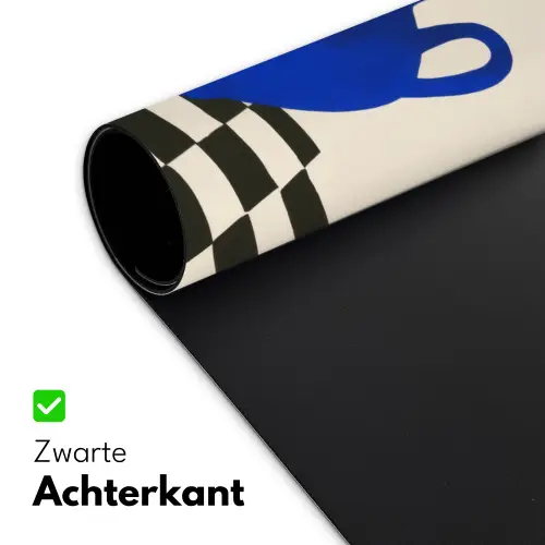 Vaas - Blauw - Geblokt - Modern Muismat XXL klein -sfeer2