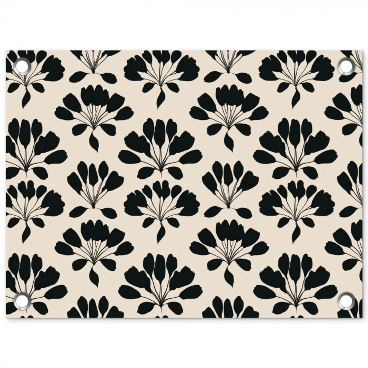 Abstract - Patroon - Zwart tuinposter los doek klein 239 -3d