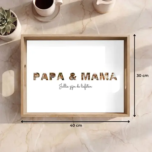 Papa & Mama - Lettercollage Dienblad Rechthoek middel -USP_Formaat