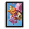 Ballonnen - Goud - Stervorm - Roze fotolijst zwart zonder passe partout klein -3d