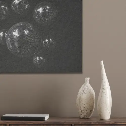 Discoballen - Minimalistisch - Zwart PET vilt klein -sfeer6_closeup