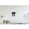 Donkerblauw - Abstract - Lijnen textielposter latten blank klein -kinderkamer
