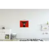 Windhond - Minimalistisch - Rood textielposter latten blank klein -kinderkamer