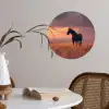 Paard - Wolken - Open veld Wandcirkel behangsticker klein -sfeer3