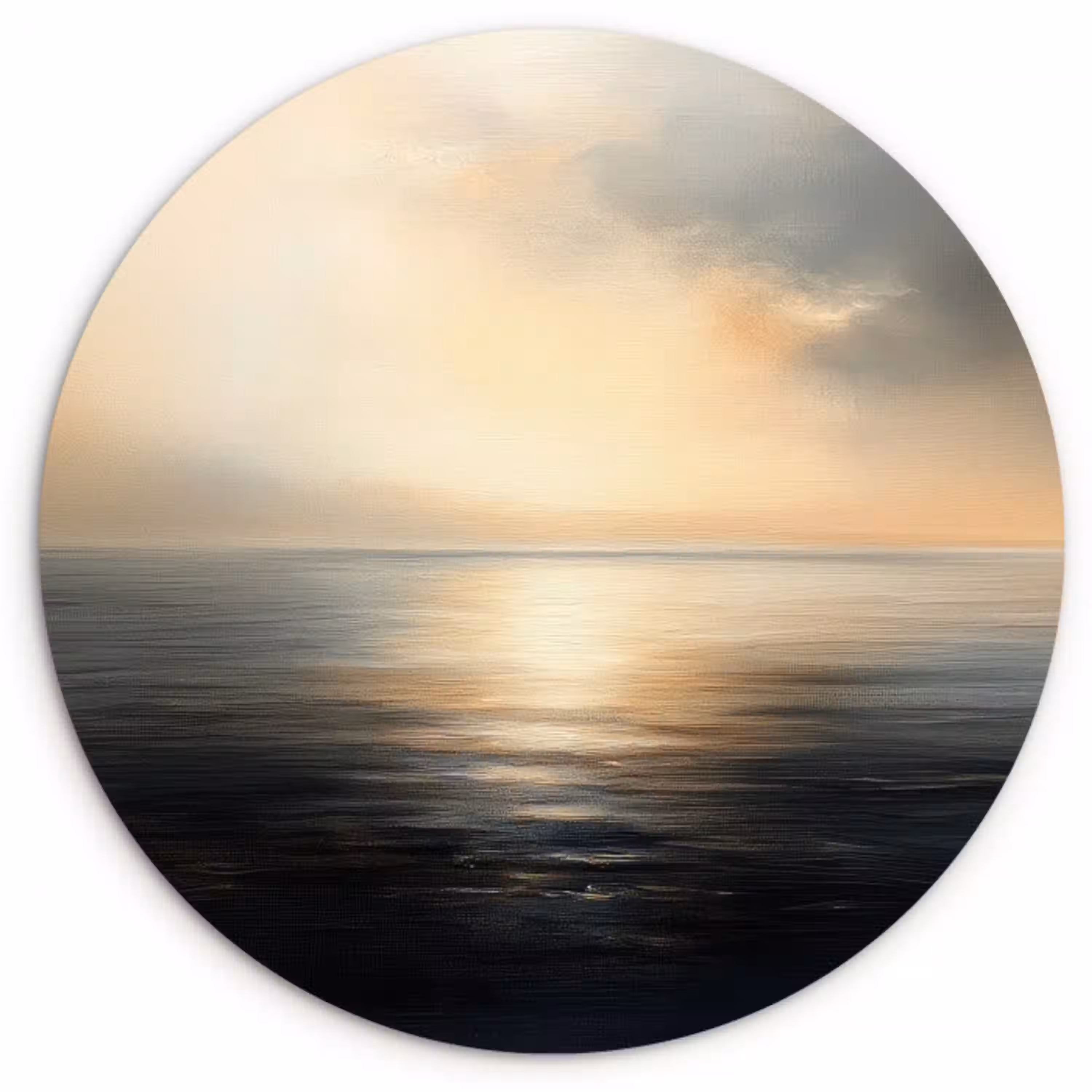 Zon - Horizon - Zee Wandcirkel kunststof plaat 5mm dik klein -3d