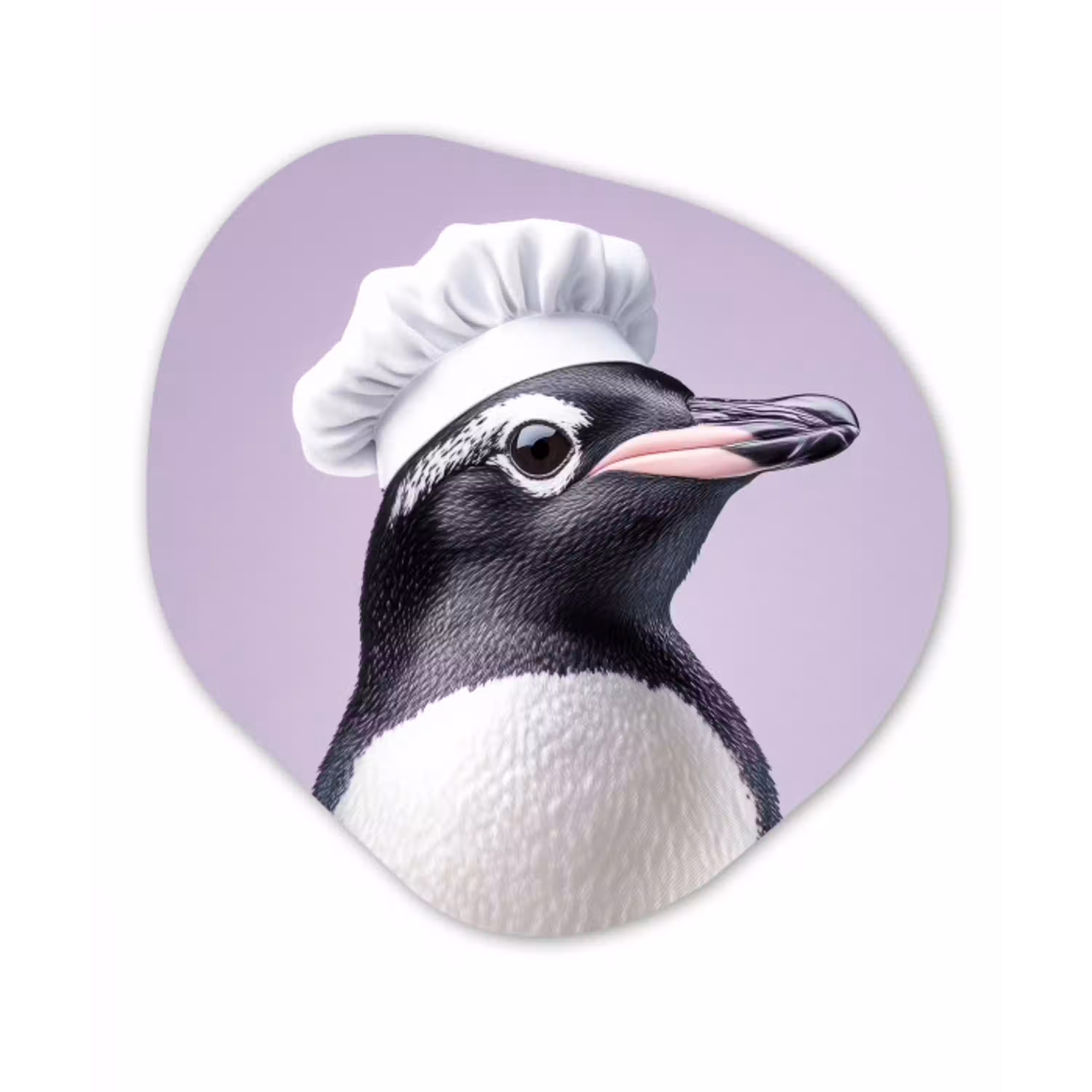 Pinguïn - Koksmuts - Lief - Paars Wandcirkel Organisch Forex 3mm klein -3d