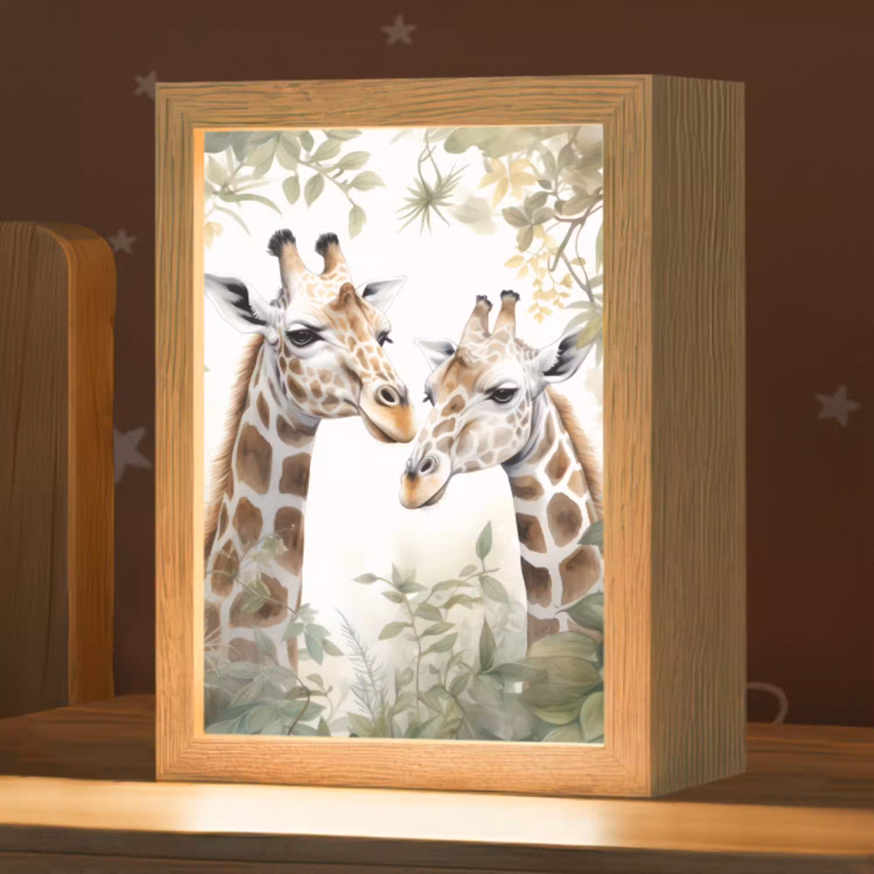 Dieren - Giraffe - Bladeren - Kinderen Light Box met kabel klein -zzz_3d_website