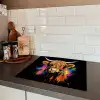 Schotse Hooglander - Graffiti - Kleurrijk - Bloem - Dieren Inductie beschermer vinyl 3mm middel -sfeer3