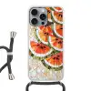 Mozaïek - Watermeloen - Rood - Pitten Hoesje iPhone 16 Pro Max met koord klein -3d