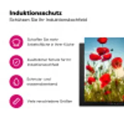 Zomerse Klaprozenpracht Inductie beschermer vinyl 3mm klein -zzzzzzz-lf-ups