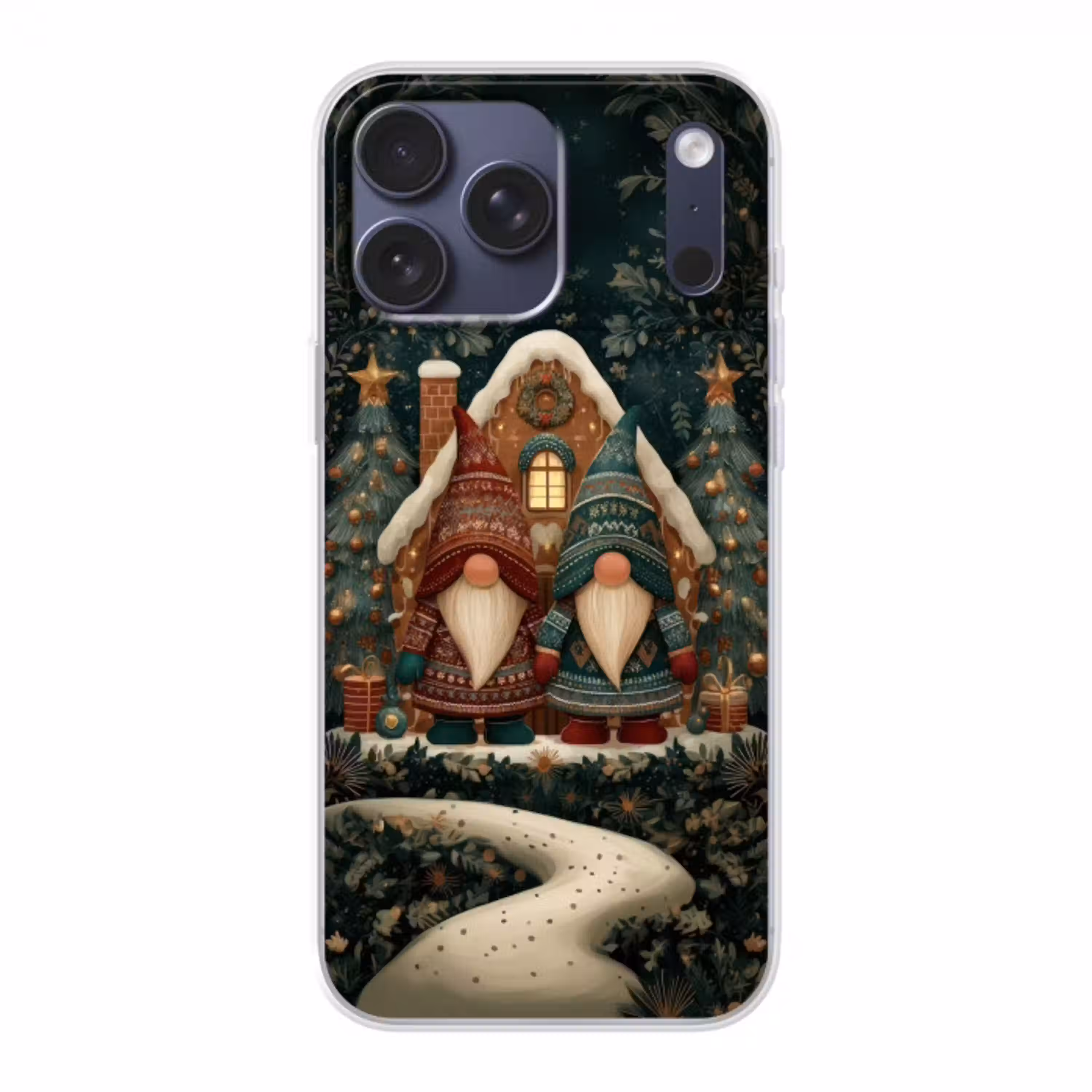 Kerst - Gnomen - Peperkoekhuisje - Rood - Groen Telefoonhoesje iPhone 17 Pro Max klein -3d