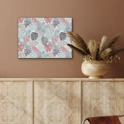 Inductie beschermer - Bladeren - Pastel - Jungle - Afdekplaat voor kookplaat PET vilt klein -sfeer4