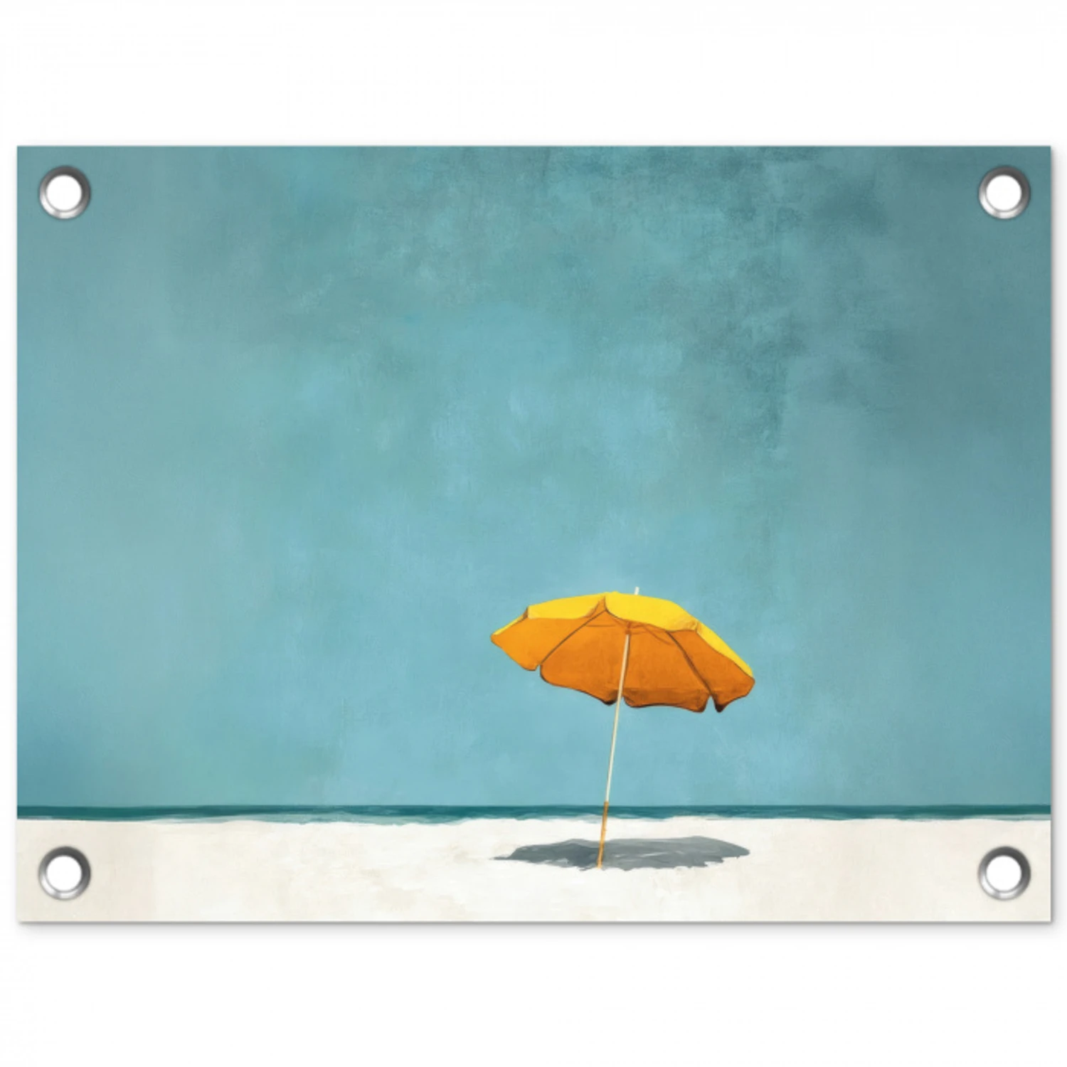 Parasol - Geel - Strand - Zee tuinposter los doek klein -3d
