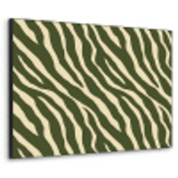 Zebra - Patroon - Groen Textielframe zwart klein 947 -3d