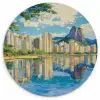 Berg - Skyline - Strand - Water Wandcirkel plexiglas klein -3d