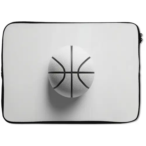 Basketbal - Wit - Schaduw - Lijnen laptophoes neopreen klein -zkaufland3dotto