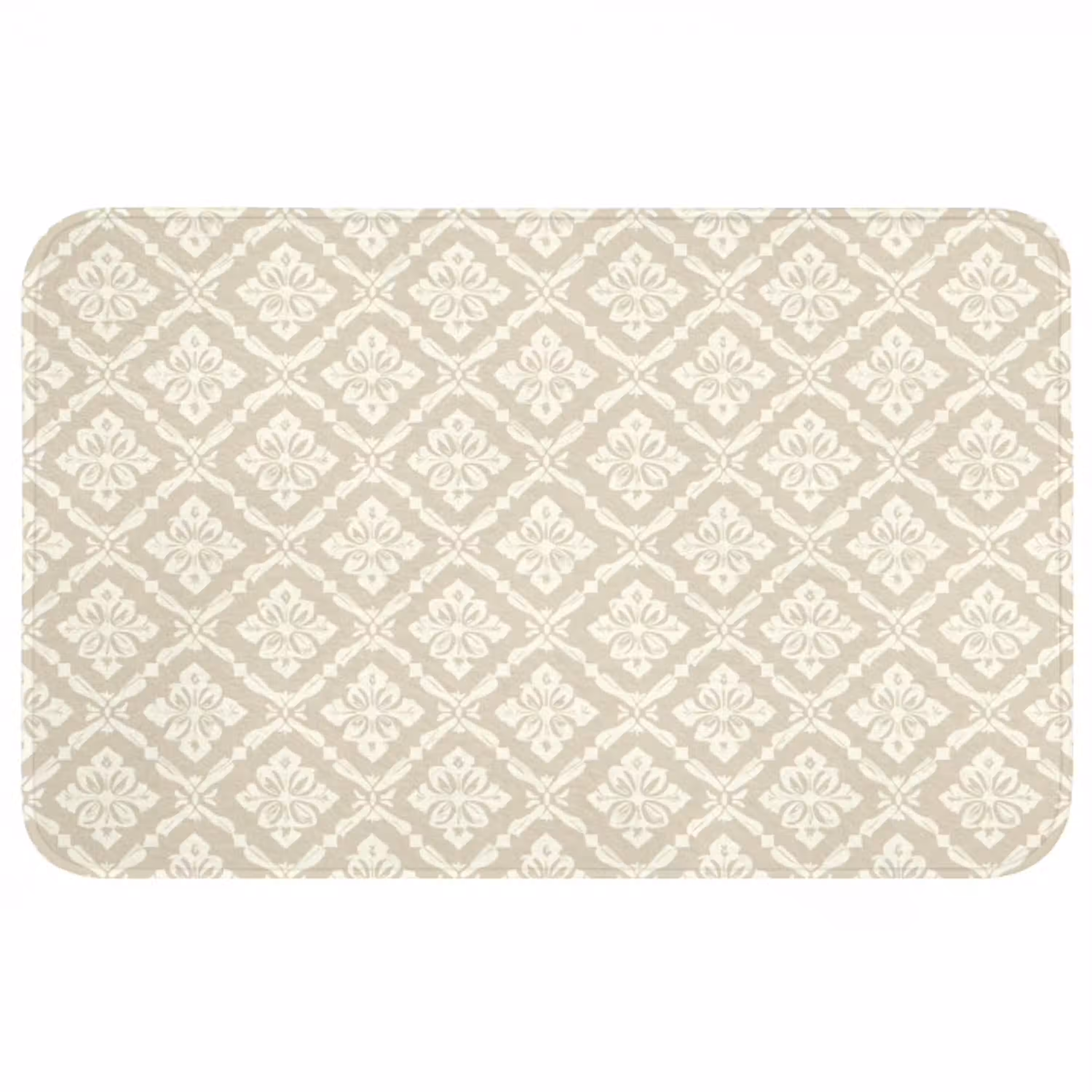 Floraal - Ornament - Beige Badmat middel 997 -3d