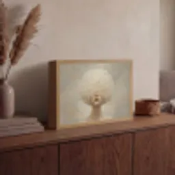 Dromerig - Beige - Paardenbloemzaadjes Light Box met batterij (Wandlamp) middel -sfeer2