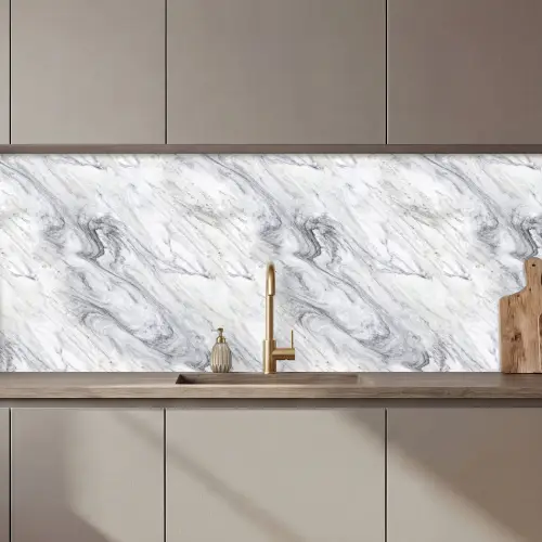 Wervelende - Grijsstructuur - Marmer - Wit keuken achterwand 2 middel 871 zz_3dshopping