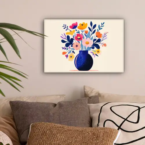 Vaas - Bloemen - Boeket canvas 2cm klein -sfeer1