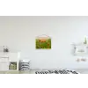 Lente - Bloemen - Rood - Klaproos - Gras - Groen textielposter latten blank klein -kinderkamer
