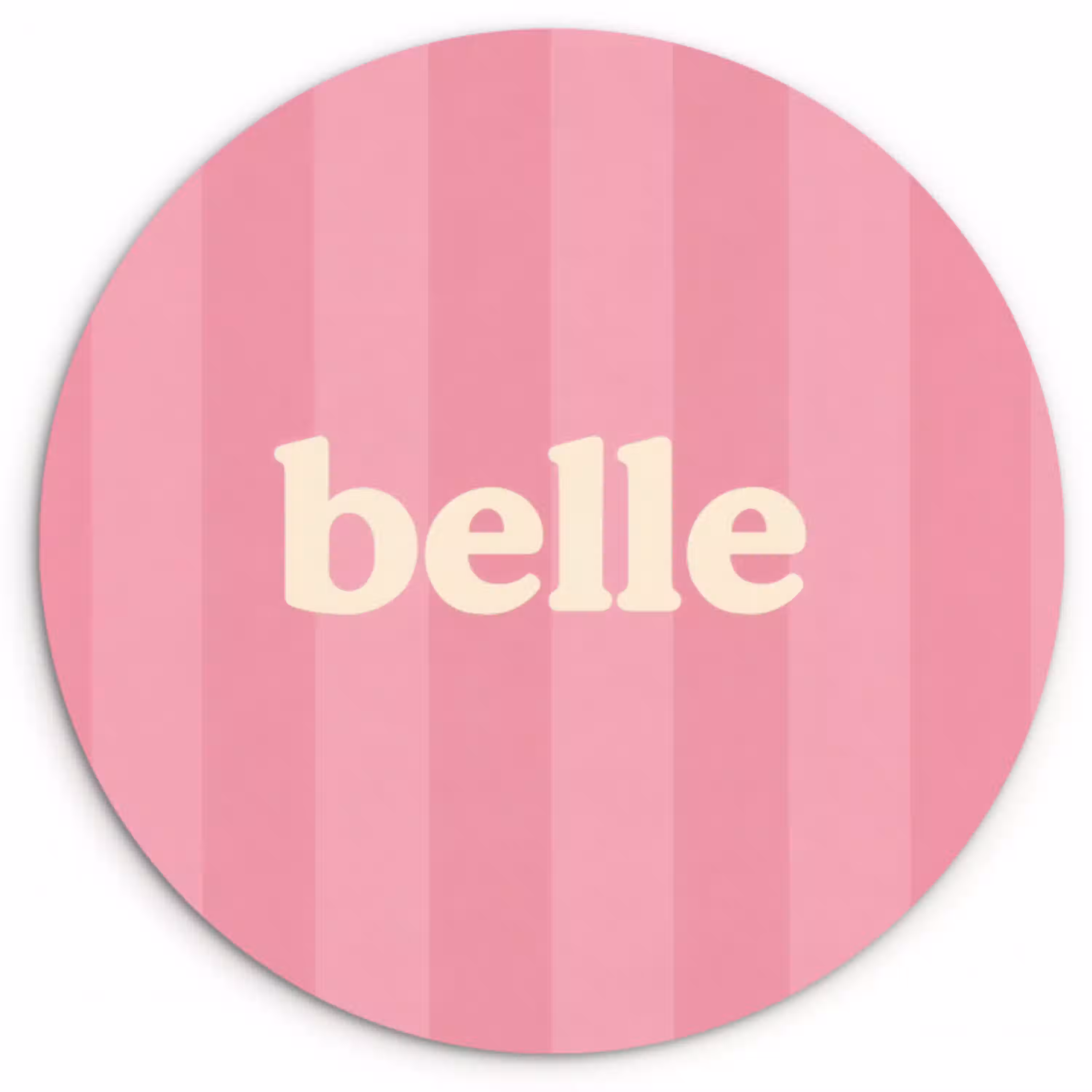 Roze - Gestreept - Belle Wandcirkel kunststof plaat 5mm dik klein -3d
