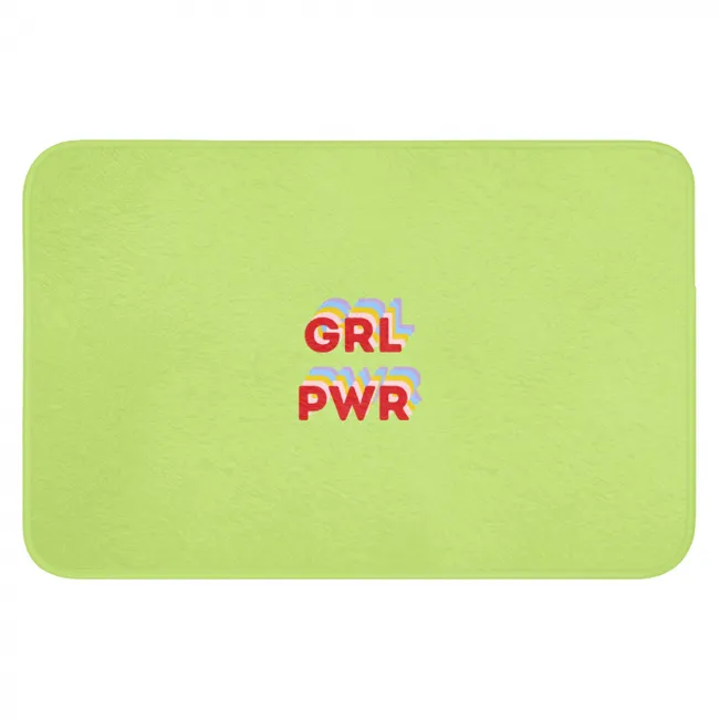 Badmat - Grl pwr - Groen - Rood - 3D