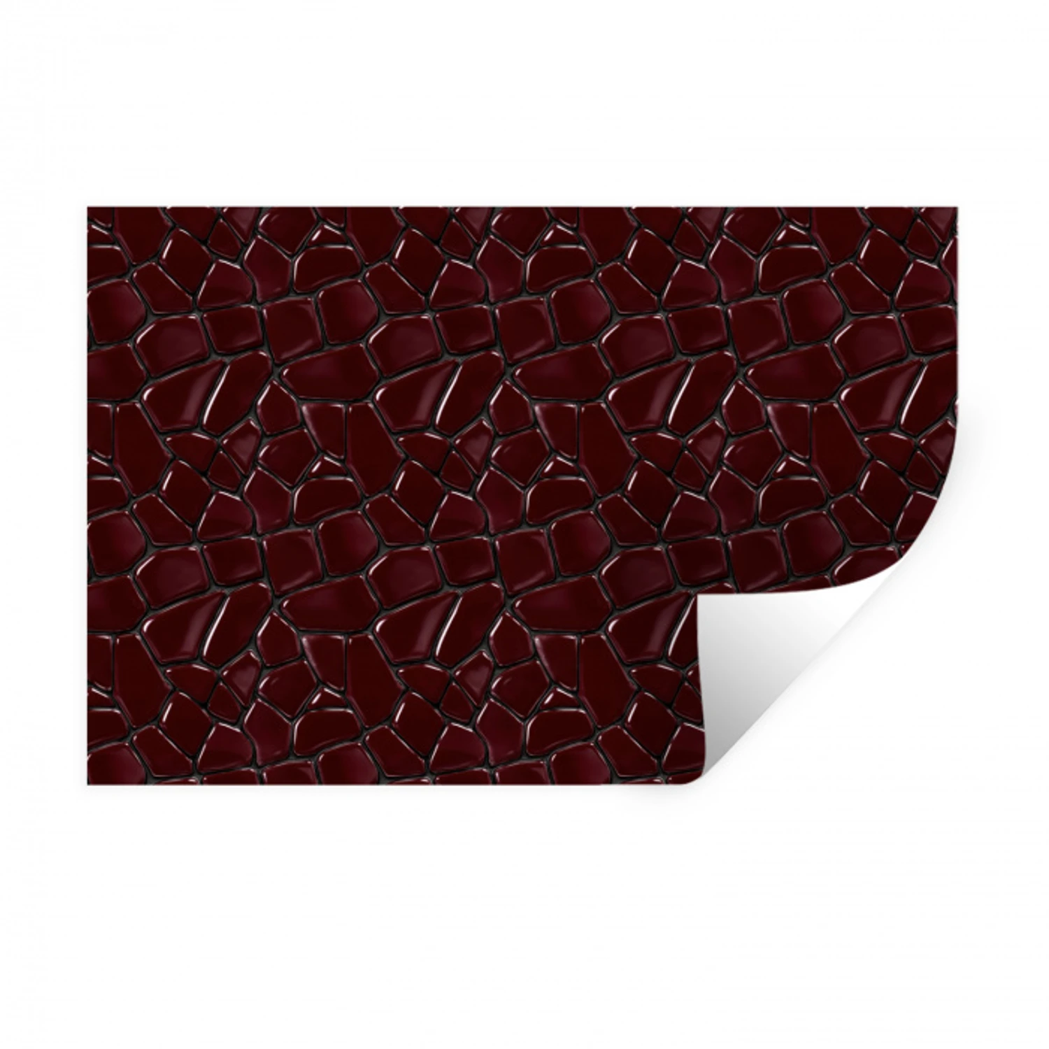 Mozaïek - Tegel - Bordeauxrood Muursticker klein 286 -3d