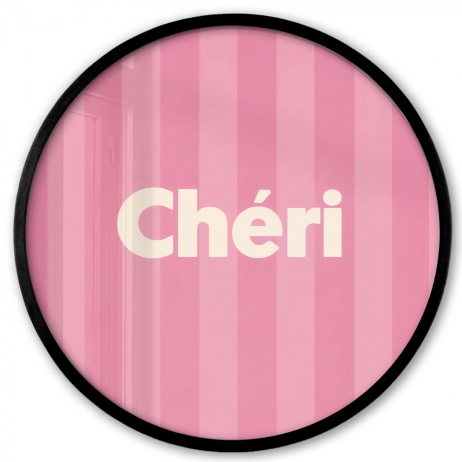 Gestreept - Roze - Chéri Fotolijst rond zonder passe partout klein -3d