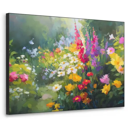 Zomertuin - Sfeervol - Bloemen Textielframe zwart klein -3d