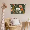 Bloemen - Illustratie - Groen Wandkleed katoen klein -wsfeer5_kind