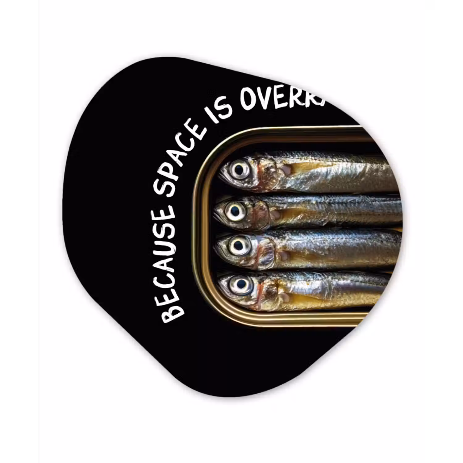 Organisch schilderij - Glas - Sardines - Tekst - Vis - Blik