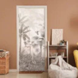 Jungle - Banenboom - Kolibrie - Beige deurposter klein -sfeer1