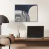 Donkerblauw - Abstract - Lijnen PET vilt klein -sfeer5