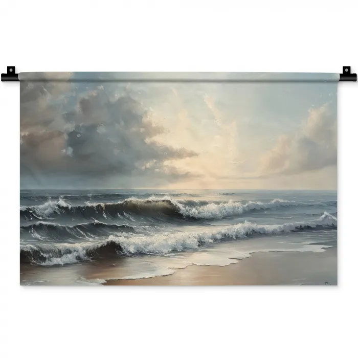 Strand - Zee - Zonsondergang Wandkleed katoen klein -zz3d