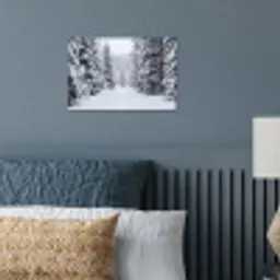 Bos - Winter - Sneeuw - Pad - Natuur poster papier klein -sfeer2