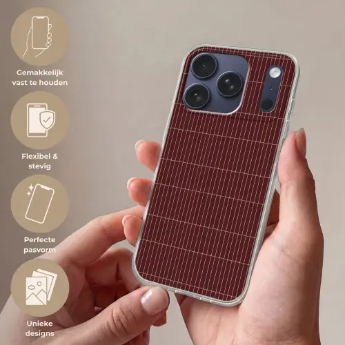 Lijnen - Patroon - Bordeaux Telefoonhoesje iPhone 17 Pro klein 878 -sfeer3_NL