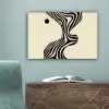 Beige - Lijnen - Golvend -  Abstract canvas 2cm klein -sfeer4