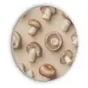 Kastanje Champignons - Beige Akoestische PET Vilt - Rond klein -3d