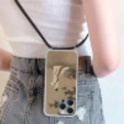 Vrouw - Azië - Kunst - Beige Hoesje iPhone 16 Pro Max met koord klein -sfeer5