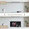 Nachtelijk Bloemenarrangement keuken achterwand spatscherm klein -voor_na_DE